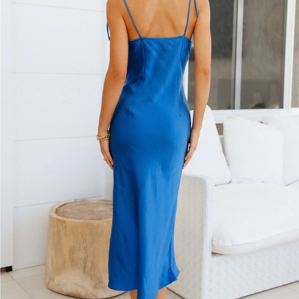 Slip Into The Night Midi Dress Blue - Picture 6 of 9